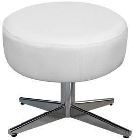 Kit 02 Puffs Sofia Base Giratória Metal Corano Branco - ADJ Decor