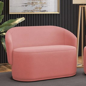 Sofá 2 Lugares Namoradeira Orgânica para Sala Malu Suede M11 - D'Rossi - Rose