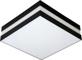 Plafon Sobrepor Aluminio Acrilico 26Cm - BRANCO PRETO