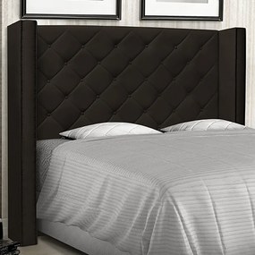 Cabeceira Decorativa King Size 2,19M Loewe PU Marrom G63 - Gran Belo