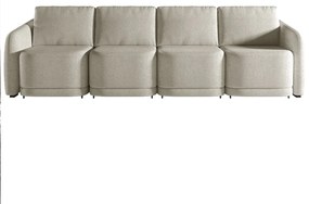 Sofá Cama Modulado Retrátil e Reclinável Decorativo Varsóvia 356cm Bouclê Bege G33 - Gran Belo