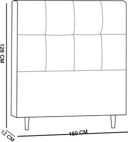 Cabeceira Roma para Cama Box Queen 160 cm Suede I02 - D'Rossi - Preto