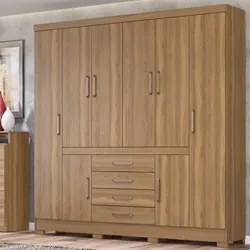 Guarda Roupa Casal 8 Portas 4 Gavetas New Realce D02 Amendola Touch -