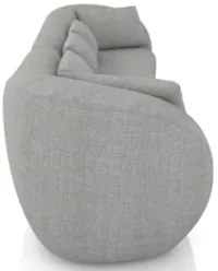 Sofá 3 Lugares 252cm Orgânico Pé Madeira Yume Linho Cinza Z55 - Mpozen