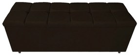 Calçadeira Estofada Manchester 195 cm King Size Corano Marrom - ADJ Decor