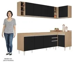 Armário de Cozinha Modulado de Canto Esquerdo 5 Peças CP52 Balcão sem