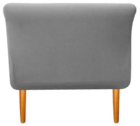 Recamier Estofado Ari 100 cm Solteiro Suede Cinza - ADJ Decor
