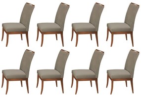 Conjunto 8 Cadeiras Sala de Jantar Lana Aveludado Cappuccino