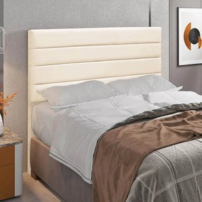 Cabeceira Casal Queen Cama Box 160cm para Quarto Rubi Suede M11 - D'Rossi - Bege