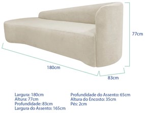 Kit Sofá Curvo França 180cm L.E e 2 Poltronas Luiza Max Conforto, Elegância e Design Moderno Bouclé