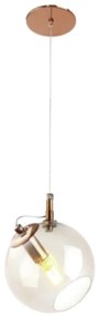 Pendente Globo Inclinado Ø15X17Cm Metal E Globo Ø15Cm 01Xg9 |Old Artis... (COBRE FOSCO / COBRE BRILHO, CLEAR (TRANSPARENTE))