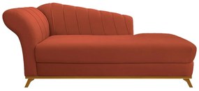 Recamier Vanessa 140cm Lado Direito Suede Terracota- ADJ Decor