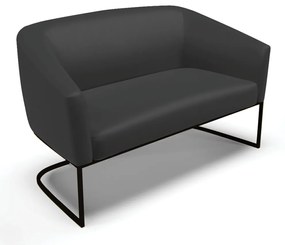 Namoradeira e 2 Poltronas Industrial Preto Stella Sintético D03 - D'Rossi - Preto