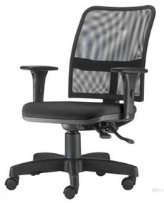 Cadeira Soul Assento Courissimo Preto Braco Reto Base Metalica com Capa - 54221 Sun House