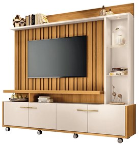 Home Theater Decorativo Titan TV até 60 Polegadas com LED Cinamomo/Off White  G26 - HB Móveis