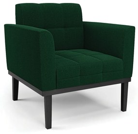 Poltrona para Sala Base Madeira Fixa Preto Elisa Bouclê D03 - DRossi - Verde