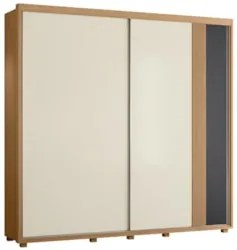 Guarda Roupa Casal 240cm 2 Portas Aline Flex A02 Off/Titanium - Mpozen