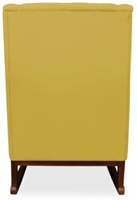 Poltrona Amamentação com Balanço Maju  Veludo - Amarelo