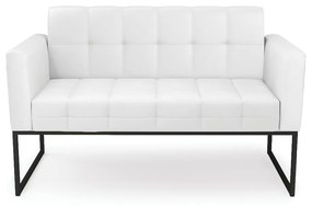 Sofá Namoradeira Elisa Corino Branco Base Metálica Industrial Preto - D'Rossi