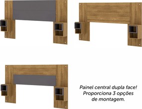 Cabeceira Casal Extensível Cama Box 236-176cm Cibely Nature/Alasca V01 - D'Rossi