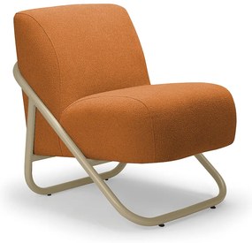 Poltrona Sala Decorativa Industrial Champanhe Martina Bouclê K01 - D'Rossi - Caramelo