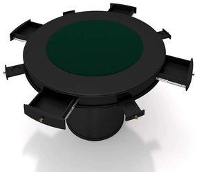 Conjunto Mesa de Jogos Carteado Bellagio Tampo Reversível e 4 Cadeiras Madeira Poker Base Cone PU Caramelo/Preto G42 - Gran Belo