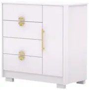 Cômoda Para Quarto 93cm Com 1 Porta Ilha Bela Flex Branco - Vila Rica