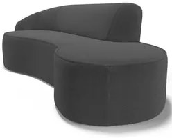 Sofá Living  2 Lugares 180cm Braço Esquerdo Mozart D06 Bouclê Chumbo -