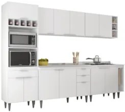 Armário de Cozinha CP07 Com Pia 120cm Pérola Z34 Branco - Mpozenat