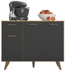 Balcão de Cozinha 105cm Amélia Freijó UV/Grafite Acetinado Z44 - Mpoze
