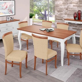 Kit 2 Cadeiras Decorativas Sala de Jantar Orfeu Madeira Maciça Poliéster Imbuia G42 - Gran Belo
