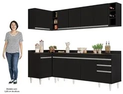 Armário de Cozinha Modulado de Canto Direito 5 Peças CP44 Balcão com T