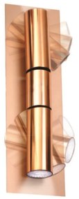 Arandela Swilver Tubo 2 Facho 2 Movel 6,5X09X27Cm 2Xmr11 C/ Interrupto... (CHAMPANHE / DOURADO BRILHO)