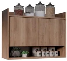 Armário de Cozinha Aéreo 71cm 2 Portas 1 Nicho Ceci Z34 Freijó - Mpoze