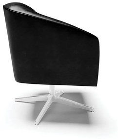 Poltrona Decorativa Giratória MA30 Stella Sintético PU Preto D03 - D'Rossi