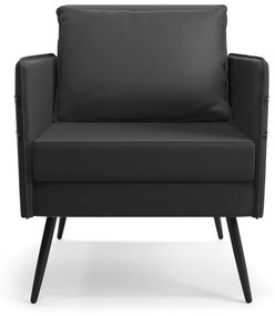 Kit 02 Poltronas Mari Corino Preto Pés Palito de Ferro Preto - D'Rossi