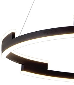 Pendente Splice Ø60X6,5Cm Led 60W 3000K Bivolt Alumínio Preto - Usina...