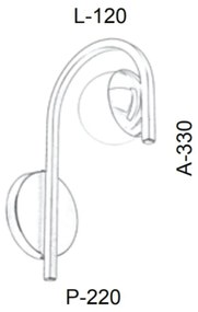 Arandela Curva 22X12X33Cm Metal E Globo Ø10Cm 01Xg9 |Old Artisan Ar-55... (COBRE FOSCO, FOSCO (BRANCO))