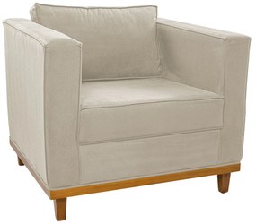 Poltrona Decorativa Europa Suede Bege ADJ Decor