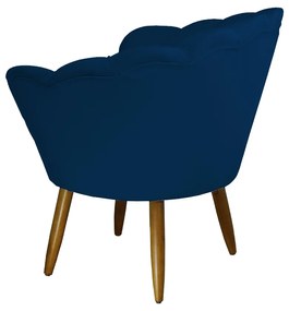 Kit 2 Poltronas Decorativas Pétala Pés Palito Suede Azul Marinho - Sheep Estofados