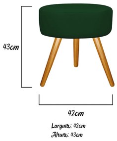 Kit 02 Puffs Sofia Palito Mel Suede Verde - ADJ Decor
