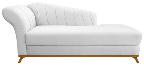 Recamier Vanessa 185cm Lado Direito Suede Branco - ADJ Decor