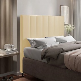 Cabeceira Casal Cama Box 140cm para Quarto Malibu Sintético M11 - D'Rossi - Bege
