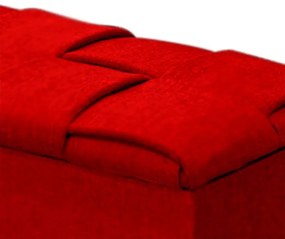 Calçadeira Baú Casal Queen 160cm Ravena Veludo Vermelho - Simbal - Vermelho