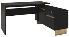 Mesa De Escritório Em L 154x120cm Los Angeles Preto/Carvalho Claro - P
