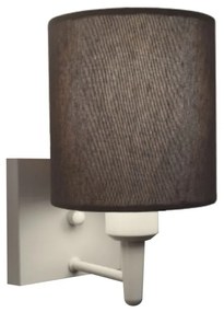 Arandela Quadrada Md-2033 Branco Cúpula em Tecido Cilíndrica Cinza Escuro - Bivolt