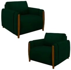 Kit 2 Poltronas Decorativas para Sala de Estar 98cm Amaranto Z32 Velud
