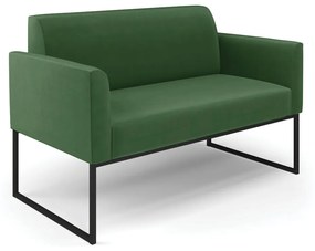 Sofá Namoradeira Base Industrial Preto Marisa Suede D03 - D'Rossi - Verde