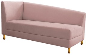 Recamier Valéria 185cm Lado Direito Suede Rosê - ADJ Decor