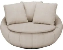 Poltrona Giratória Decorativa Redonda com Almofadas Saphire Z32 Linho
